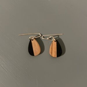 Black and wood earrings